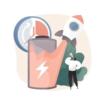 Fast charging technology abstract concept vector illustration. Illustrazione stock