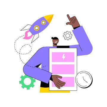 Fast charging technology abstract concept vector illustration. Illustrazione stock