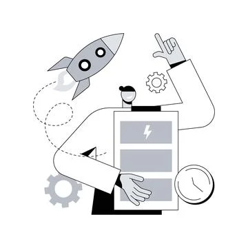 Fast charging technology abstract concept vector illustration. Illustrazione stock