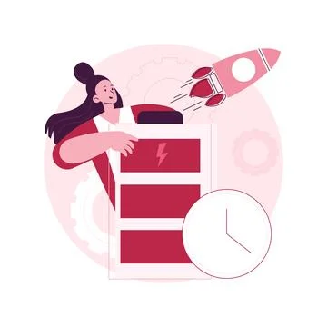 Fast charging technology abstract concept vector illustration. Stock Illustration