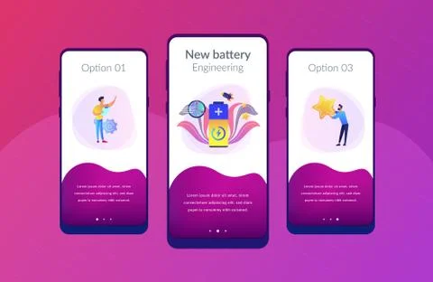 Fast charging technology app interface template. Stock Illustration