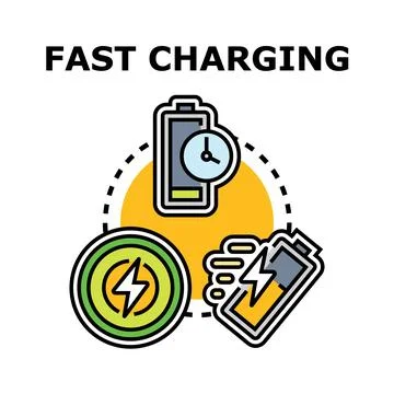 Fast charging technology providing quick power supply Stock Illustration