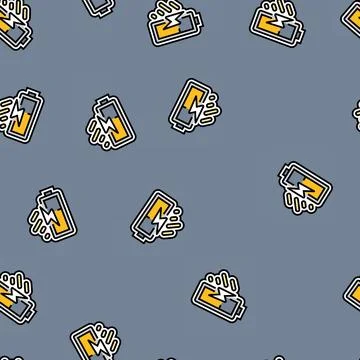 Fast charging vector seamless pattern 스톡 일러스트