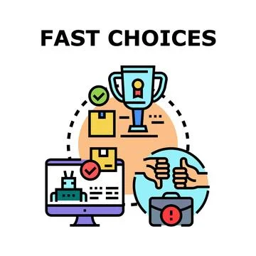 Fast choices concept representing decision making process Stock Illustration