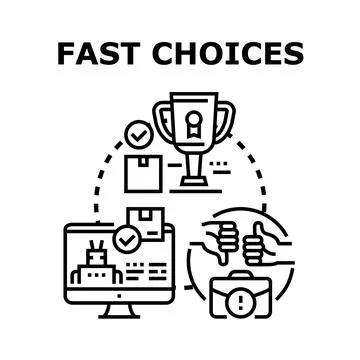 Fast choices concept representing decision making process Stock Illustration