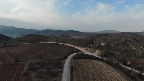 Fast Cinematic FPV Drone Over Vineyards and Countryside, Macedonia Video stock 327931560