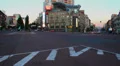 Fast city square dusk time-lapse, cars light up street, darkness HD Footage