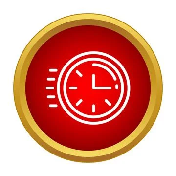 Fast clock icon concept showing urgency and deadline Illustrazione stock