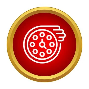 Fast clock icon indicating quick time delivery Stock Illustration