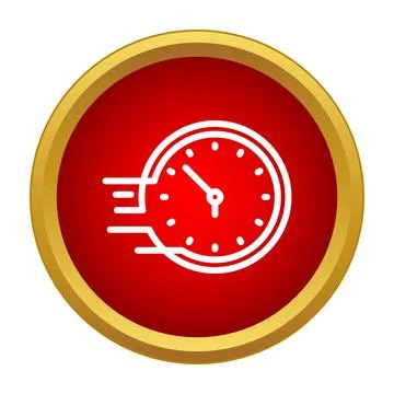 Fast clock icon indicating speed and time pressure Stock Illustration