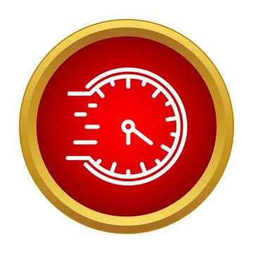 Fast clock icon indicating urgency and deadline Stock Illustration