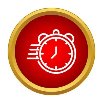 Fast clock icon symbolizing speed and urgent time Illustrazione stock