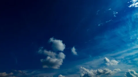 Fast cloud in the blue sky time lapse wide shot deep focus Stock Footage 101833773