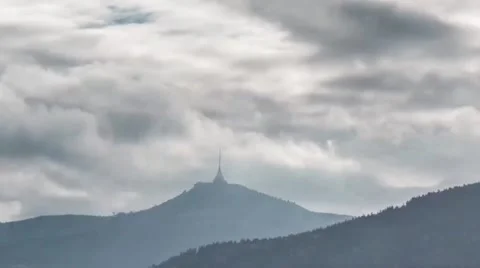 Fast cloud construction over the hill Stock Footage 221573654