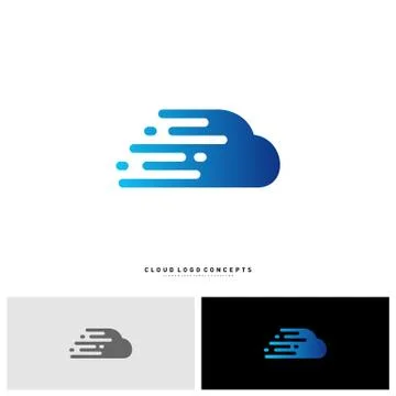 Fast Cloud Logo Design Concept Vector. Tech Cloud Logo Template Vector Stock Illustration