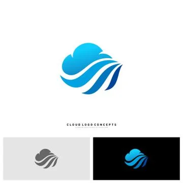 Fast Cloud Logo Design Concept Vector. Tech Cloud Logo Template Vector Stock Illustration