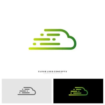 Fast Cloud Logo Design Concept Vector. Tech Cloud Logo Template Vector Illustrazione stock