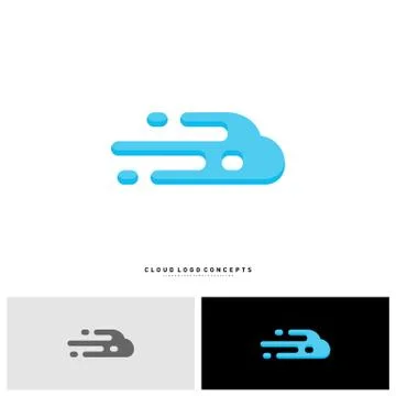 Fast Cloud Logo Design Concept Vector. Tech Cloud Logo Template Vector 스톡 일러스트