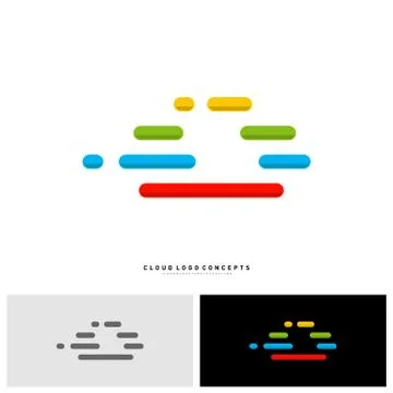 Fast Cloud Logo Design Concept Vector. Tech Cloud Logo Template Vector Stock Illustration