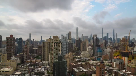 Fast Clouds Cityscape Timelapse Zoom Out Stock Footage 281297721