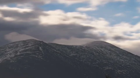 Fast Clouds on the Mountaintops Stock Footage 55187615