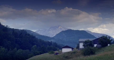 Fast Clouds Over the German Alps, Bavaria, Germany. Stock Footage 284822001