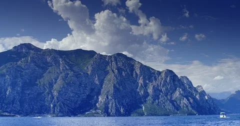 Fast Clouds Over Italian Alps. Lake Garda. Video stock 284822454