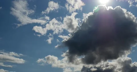 Fast Clouds with a storm cloud passing by. Stock Footage 133006573