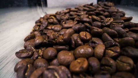 Fast Coffee Bean Scan - Pull Stock Footage 147940767