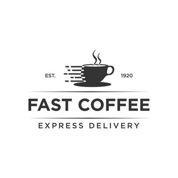 Fast coffee logo design template Stock Illustration