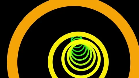 Fast Colorful Circles Retro Wormhole Tunnel Disco VJ Motion Background Loop 1 Stock Footage 77364807