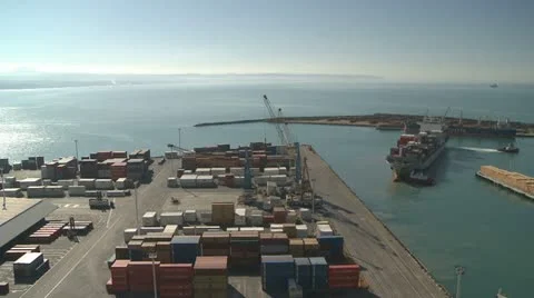Fast containership  turnaround Stock Footage 11164413