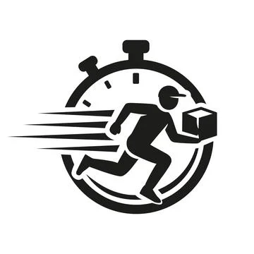 Fast Courier Delivery Vector Logo Set Stock Illustration