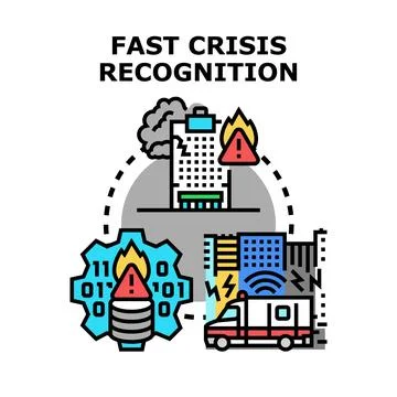 Fast crisis recognition detecting emergency incident alert Stock Illustration