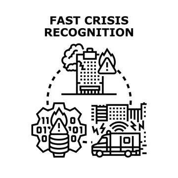 Fast crisis recognition detecting emergency incident alert Stock Illustration