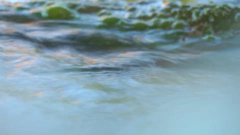Fast current on the river with stones Stock Footage 93742072