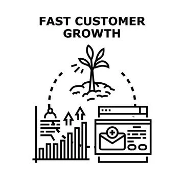 Fast customer growth strategy vector illustration Stock Illustration