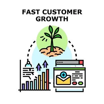 Fast customer growth strategy vector illustration Stock Illustration