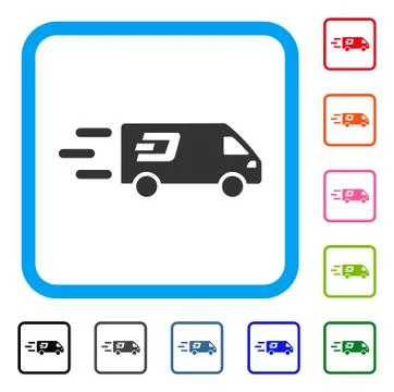 Fast Dash Delivery Car Framed Icon Illustrazione stock