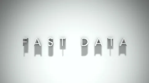 Fast data 3D title animation with shadows on a white background Stock Footage 296922840