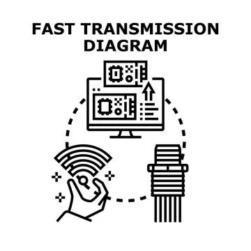 Fast data transmission concept diagram displaying connectivity solutions Stock Illustration