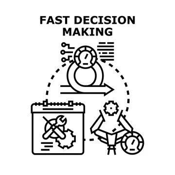 Fast decision making process concept illustration Stock Illustration