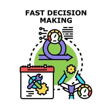 Fast decision making process concept illustration Stock Illustration