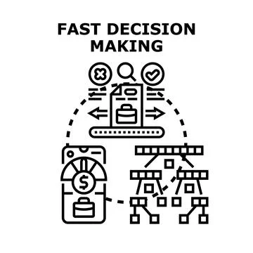 Fast decision making process creating quick business solutions Stock Illustration
