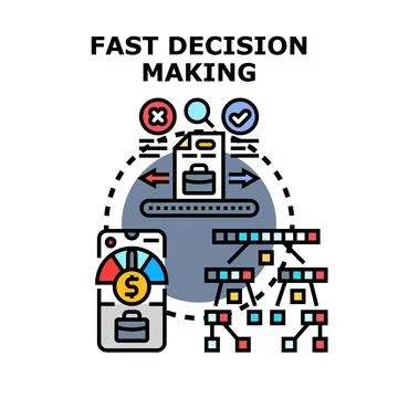 Fast decision making process creating quick business solutions Stock Illustration