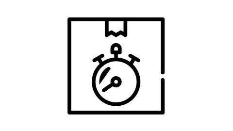 Fast delivering or time out black icon animation Stock Footage 156643545