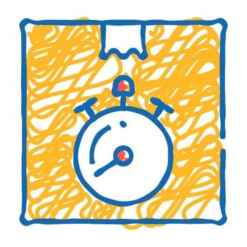 Fast delivering or time out icon doodle illustration Stock Illustration