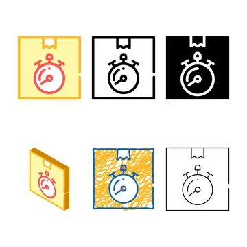 Fast delivering or time out color variations icon vector Stock Illustration