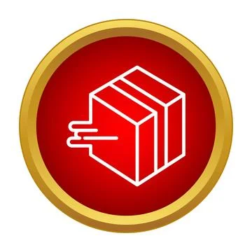 Fast delivery box icon representing express shipping service Stock Illustration
