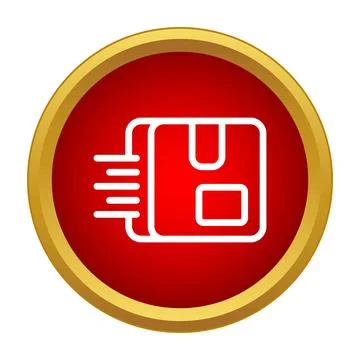 Fast delivery box icon showing package shipping Stock Illustration